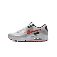 Nike Air Max 90 DX4233-001 - Silver & White Sneakers with Red Swoosh | Futuristic Design & Everyday Comfort