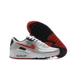 Nike Air Max 90 DX4233-001 - Silver and White Sneakers with Red Swoosh