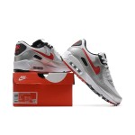 Nike Air Max 90 DX4233-001 - Silver and White Sneakers with Red Swoosh