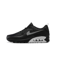 Nike Air Max 90 DX8969-001 - Black Sneakers with Grey Swoosh & Metallic Silver Midsole | Bold Comfort & Sleek Design