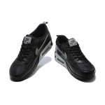 Nike Air Max 90 DX8969-001 - Black Sneakers with Grey Swoosh & Metallic Silver Midsole