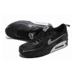 Nike Air Max 90 DX8969-001 - Black Sneakers with Grey Swoosh & Metallic Silver Midsole