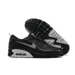 Nike Air Max 90 DX8969-001 - Black Sneakers with Grey Swoosh & Metallic Silver Midsole