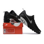 Nike Air Max 90 DX8969-001 - Black Sneakers with Grey Swoosh & Metallic Silver Midsole