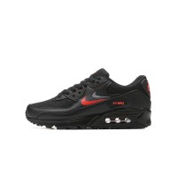 Nike Air Max 90 DX9272-001 - Schwarze Sneakers mit rotem Swoosh | Elegantes Design & Alltäglicher Komfort