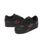 Nike Air Max 90 DX9272-001 - Black Sneakers with Red Swoosh