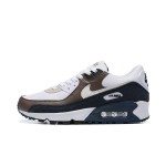 Nike Air Max 90 DZ3522-002 - Weiße Sneaker mit Braunen & Marineblauen Overlays