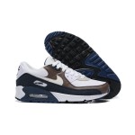 Nike Air Max 90 DZ3522-002 - Weiße Sneaker mit Braunen & Marineblauen Overlays