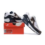 Nike Air Max 90 DZ3522-002 - Weiße Sneaker mit Braunen & Marineblauen Overlays