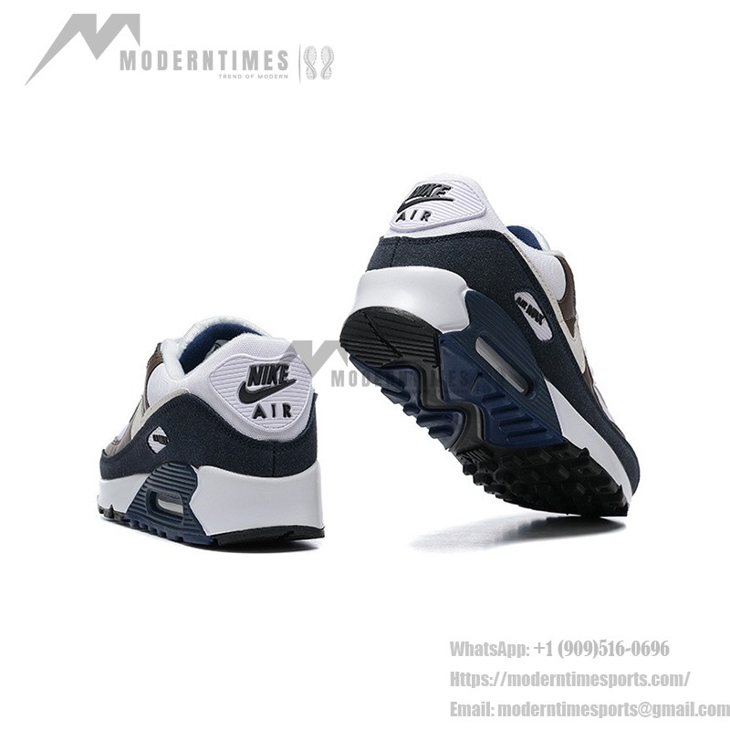 Nike Air Max 90 DZ3522-002 - White Sneakers with Brown & Navy Accents