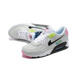 Nike Air Max 90 DZ4398-001 - Grey Sneakers with Neon Pink, Yellow & Blue Accents