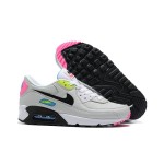 Nike Air Max 90 DZ4398-001 - Grey Sneakers with Neon Pink, Yellow & Blue Accents