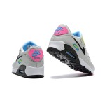 Nike Air Max 90 DZ4398-001 - Grey Sneakers with Neon Pink, Yellow & Blue Accents