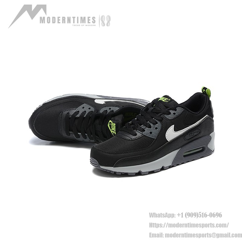 Nike Air Max 90 DZ4495-001 - Black Sneakers with Grey & Neon Green Accents