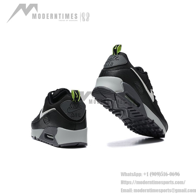 Nike Air Max 90 DZ4495-001 - Schwarze Sneaker mit Weißem Swoosh & Neon-Grünen Akzenten