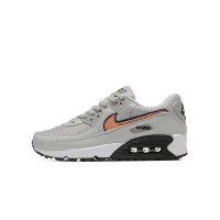 Nike Air Max 90 DZ5637-001 - Grey Sneakers with Black & Orange Swoosh | Bold Contrast & Everyday Comfort