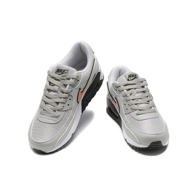 Nike Air Max 90 DZ5637-001 - Grey Sneakers with Black & Orange Swoosh | Bold Contrast & Everyday Comfort