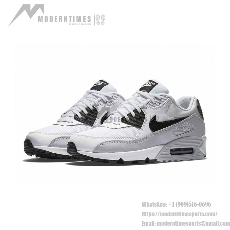 Nike Air Max 90 Essential 616730-111 - Weiß & Schwarze Sneaker mit Air-Dämpfung