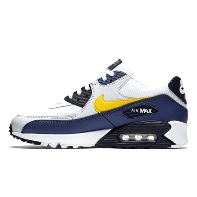 Nike Air Max 90 Essential 'White/Navy/Yellow' AJ1285-101 | Bold Sporty Design with Max Air Comfort