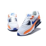 Nike Air Max 90 Essential 'Total Orange/Blue' AJ1285-104 - White Sneakers with Orange Overlays and Blue Swoosh