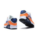 Nike Air Max 90 Essential 'Total Orange/Blue' AJ1285-104 - White Sneakers with Orange Overlays and Blue Swoosh