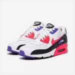 Nike Air Max 90 Essential 'White/Red/Black/Purple' AJ1285-106 - White Sneakers with Red, Black, and Purple Accents