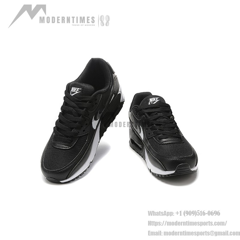 Nike Air Max 90 FD0657-001 - Black Sneakers with Metallic Silver Swoosh