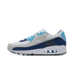 Nike Air Max 90 FD0664-400 - Graue Sneaker mit Marineblauen & Hellblauen Akzenten