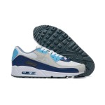 Nike Air Max 90 FD0664-400 - グレースニーカー、ネイビー＆ライトブルーのアクセント付き