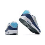 Nike Air Max 90 FD0664-400 - グレースニーカー、ネイビー＆ライトブルーのアクセント付き