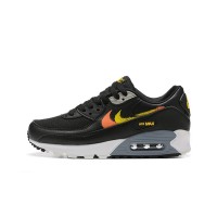 Nike Air Max 90 FJ4229-001 - Black Sneakers with Gradient Orange & Yellow Swoosh | Bold Design & All-Day Comfort