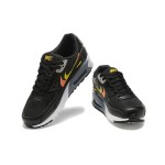 Nike Air Max 90 FJ4229-001 - Black Sneakers with Gradient Orange and Yellow Swoosh