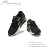 Nike Air Max 90 FJ4229-001 - Black Sneakers with Gradient Orange & Yellow Swoosh | Bold Design & All-Day Comfort