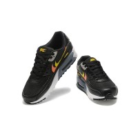 Nike Air Max 90 FJ4229-001 - Black Sneakers with Gradient Orange & Yellow Swoosh | Bold Design & All-Day Comfort