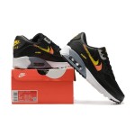 Nike Air Max 90 FJ4229-001 - Black Sneakers with Gradient Orange and Yellow Swoosh