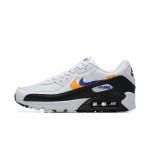 Nike Air Max 90 FJ4592-100 Weiße Sneaker mit Orangefarbenem & Blauem Grafik-Swoosh