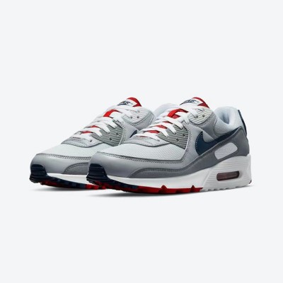 Nike Air Max 90 'USA Grey/Red/Blue' DZ1846-001 - Classic American Style with Premium Comfort