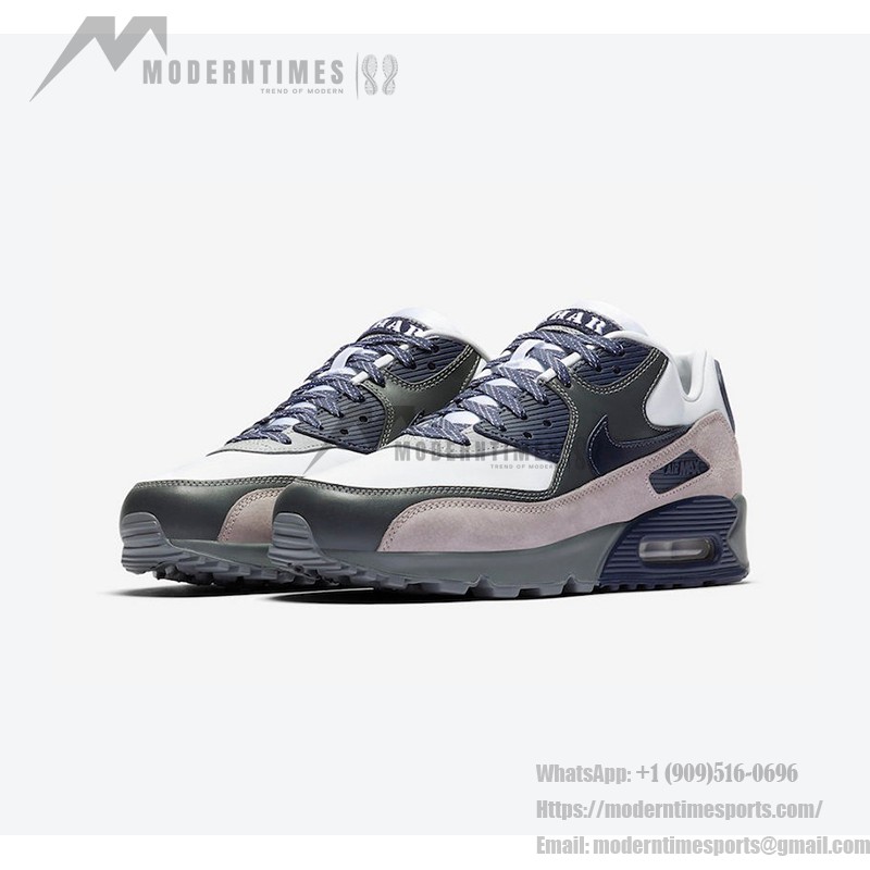 Nike Air Max 90 'Lahar Escape' CI5646-100 in grey, navy, and white with suede and leather details