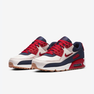 Nike Air Max 90 Premium 'Navy/Red/White' CJ0611-101 - Bold Patriotic Style with Everyday Comfort