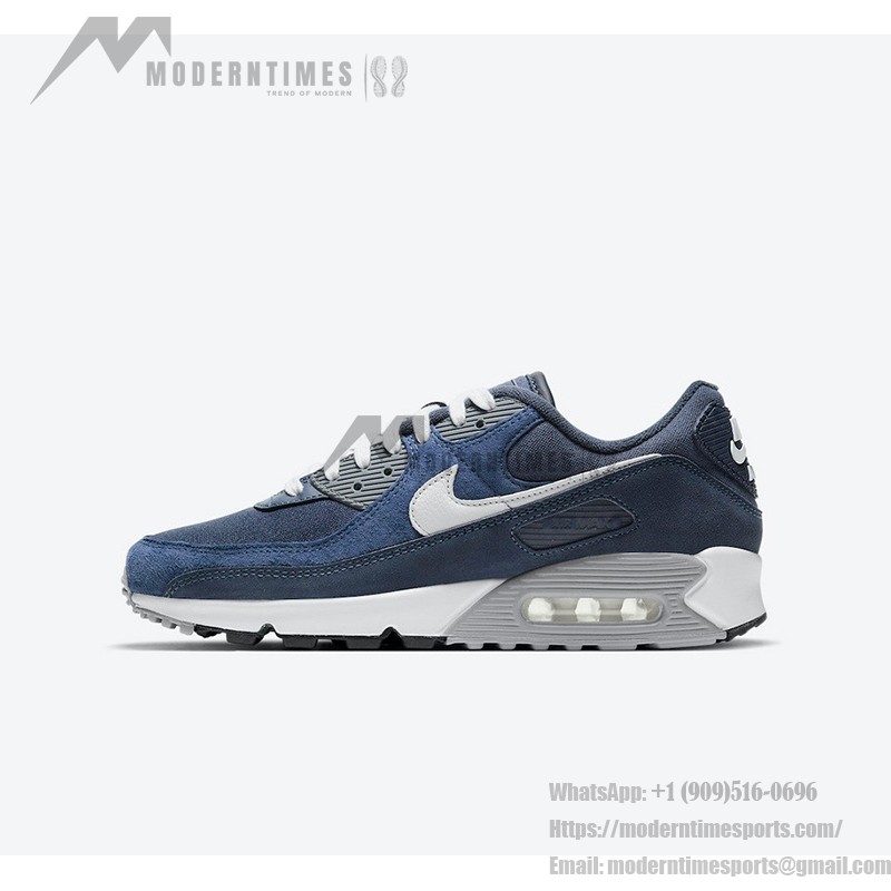 Nike Air Max 90 Premium 'Obsidian/White' DA1641-400 in navy blue and white tones