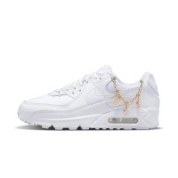 Nike Air Max 90 Premium 'Lucky Charms' DH0569-100 - Elegant White with Golden Chain Accents