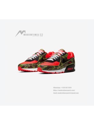 Nike Air Max 90 'Reverse Duck Camo' CW6024-600 - Bold Camo with Vibrant Infrared Accents
