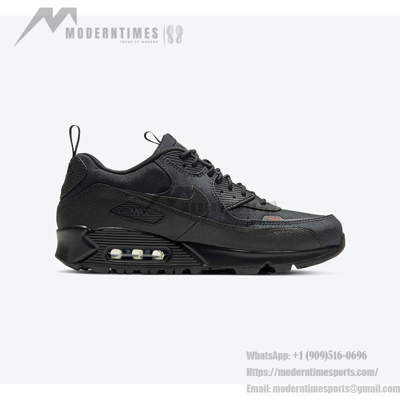 Nike Air Max 90 Surplus CQ7743-001 Triple Black Sneakers with Rugged All-Weather Design