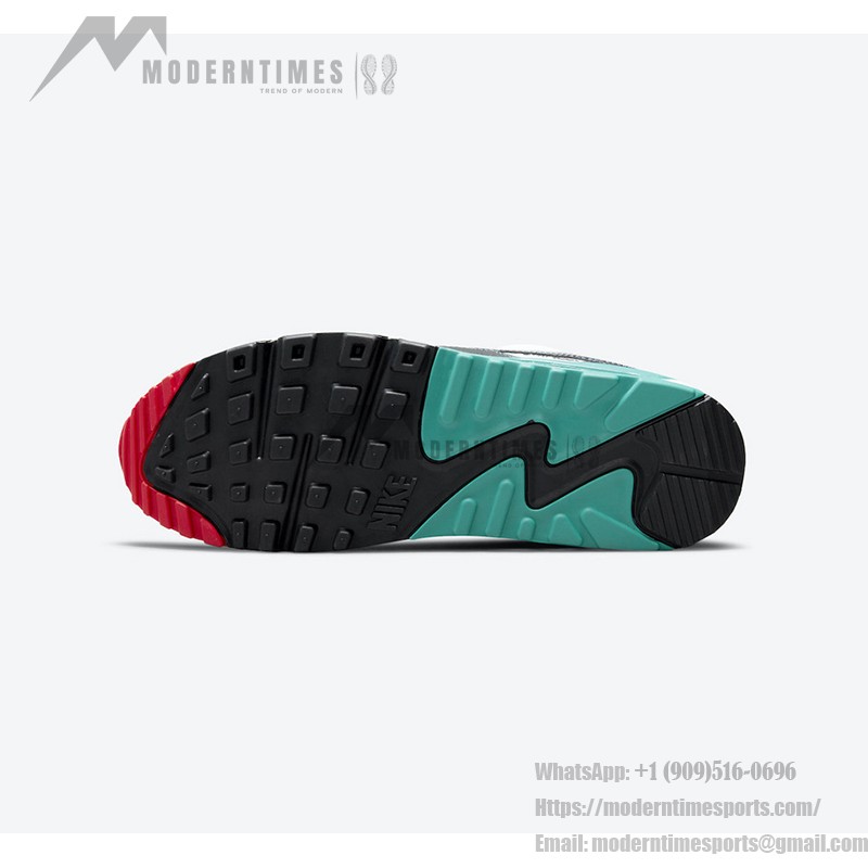 Nike Air Max 90 DJ5190-100 Swingman Edition - Baseball-inspired sneakers with navy, red, and teal accents