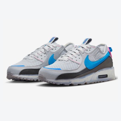 Nike Air Max 90 Terrascape DM0033-004 - Vibrant Grey with Blue & Pink Accents | Sustainable Outdoor Sneaker