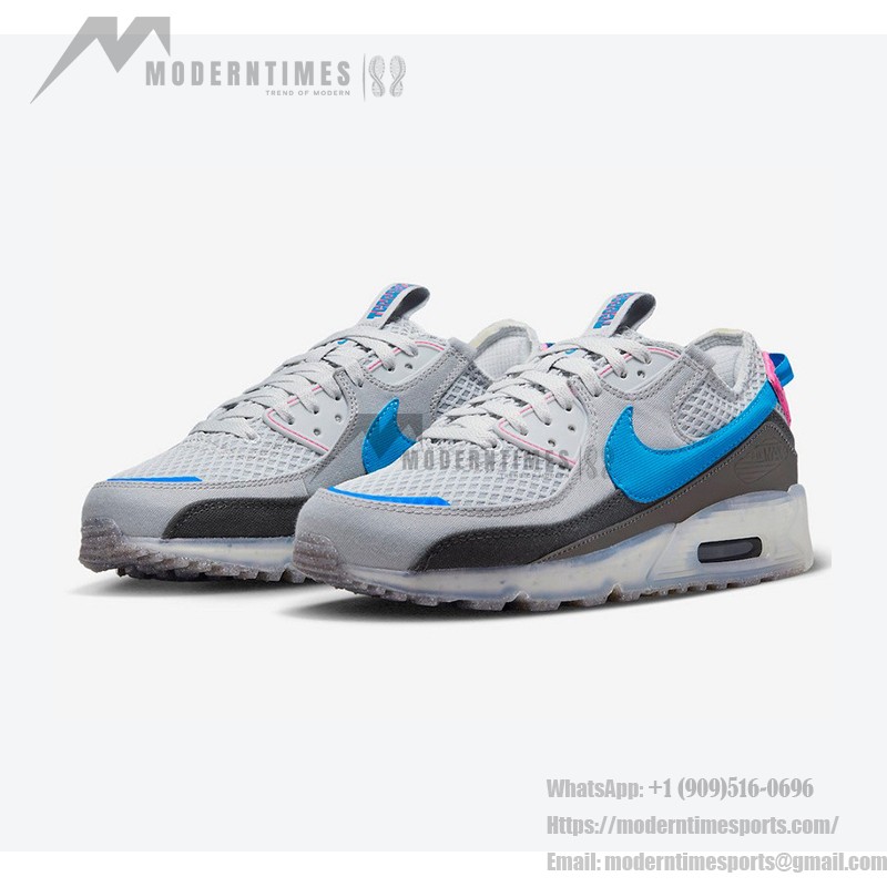 Nike Air Max 90 Terrascape - Vibrant Grey with Blue & Pink Design