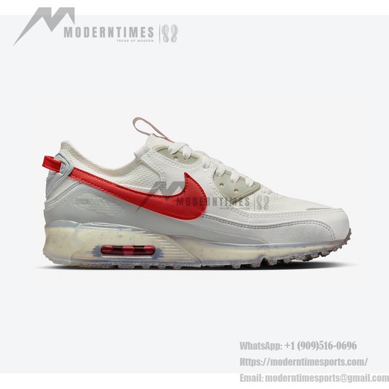 Nike Air Max 90 Terrascape - Clean Sail Design with Vibrant Red Accents