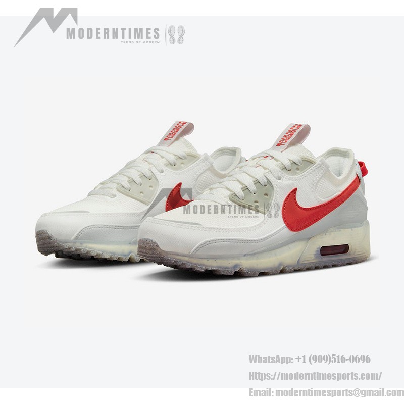 Nike Air Max 90 Terrascape - Clean Sail Design with Vibrant Red Accents