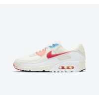 Nike Air Max 90 DD8496-161 - "The Future is in the Air" Edition | Cream Sneakers with Red & Blue Accents for Timeless Style