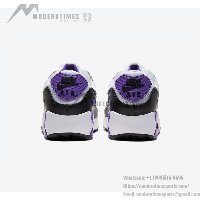 Nike Air Max 90 WMNS 'Purple Accents' CD0490-103 - White and Grey Sneakers with Bold Purple Highlights